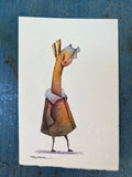 Small Migrantes - Original mixed media - 6 x 8 framed
