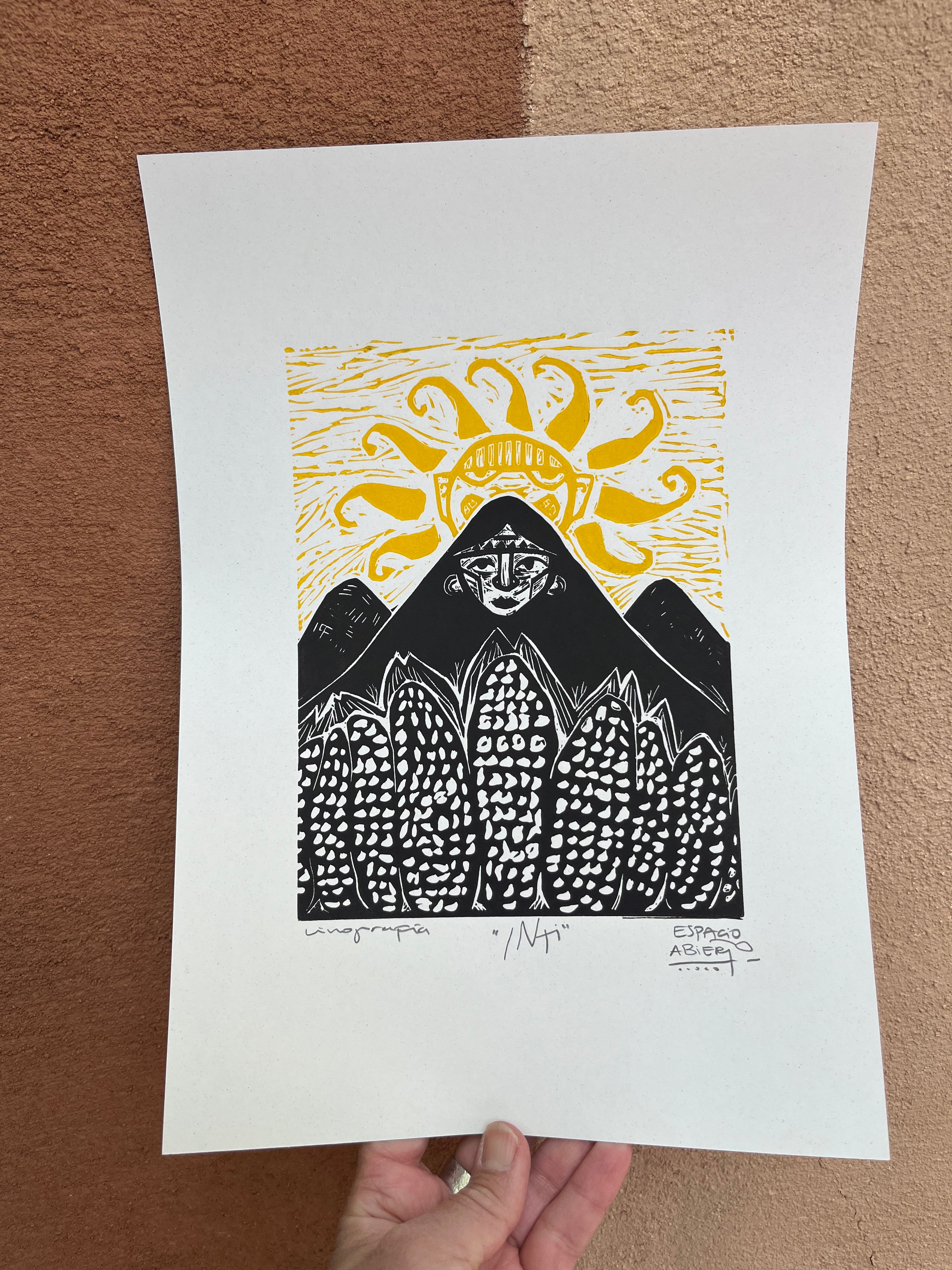 Inti - Linocut 13.25” x 9.5"