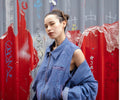 Vest - Jean with pink thread