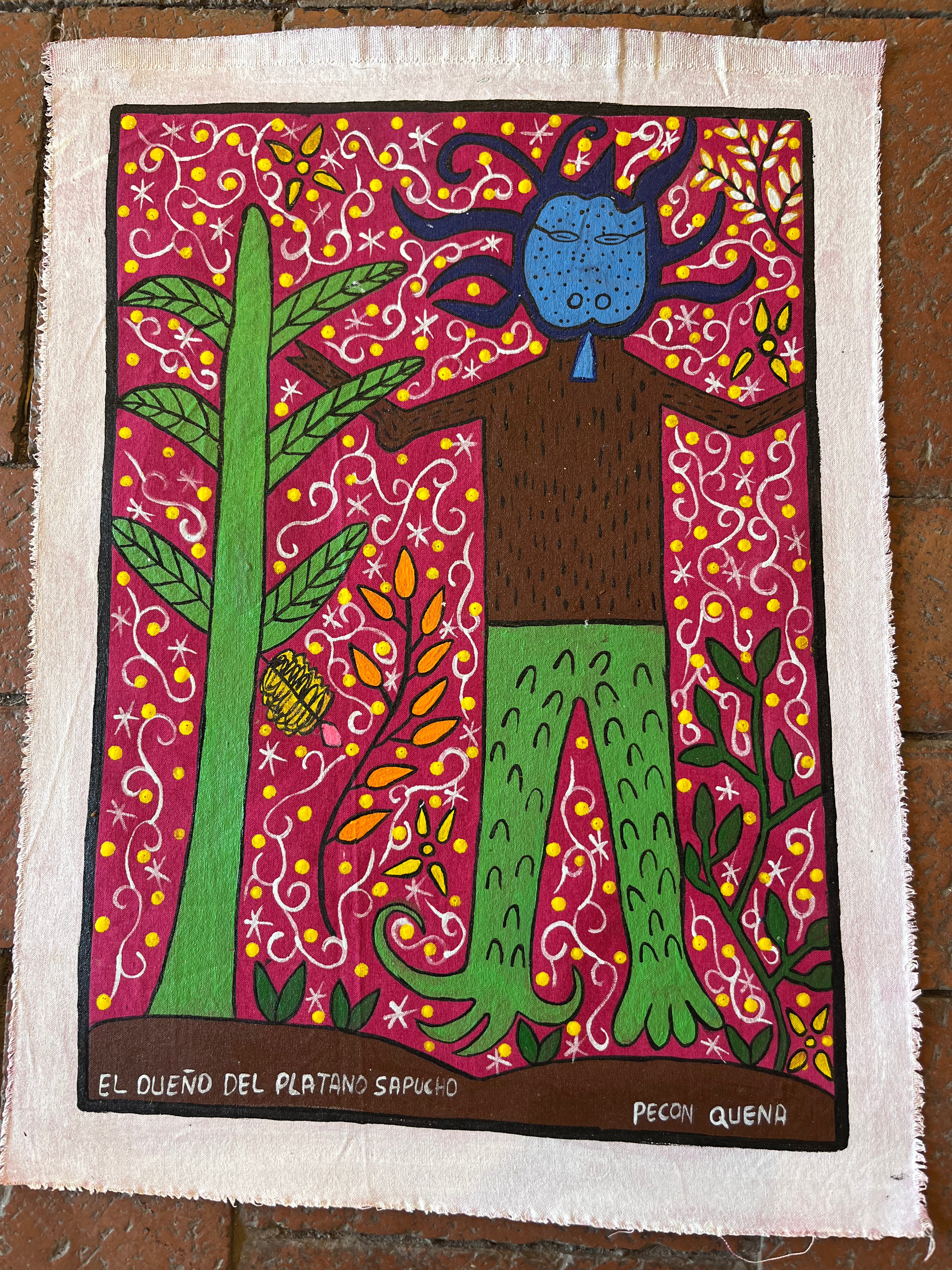 El Dueno Del Platano Sapucho ~ Painted on Canvas ~ 13” x 18”