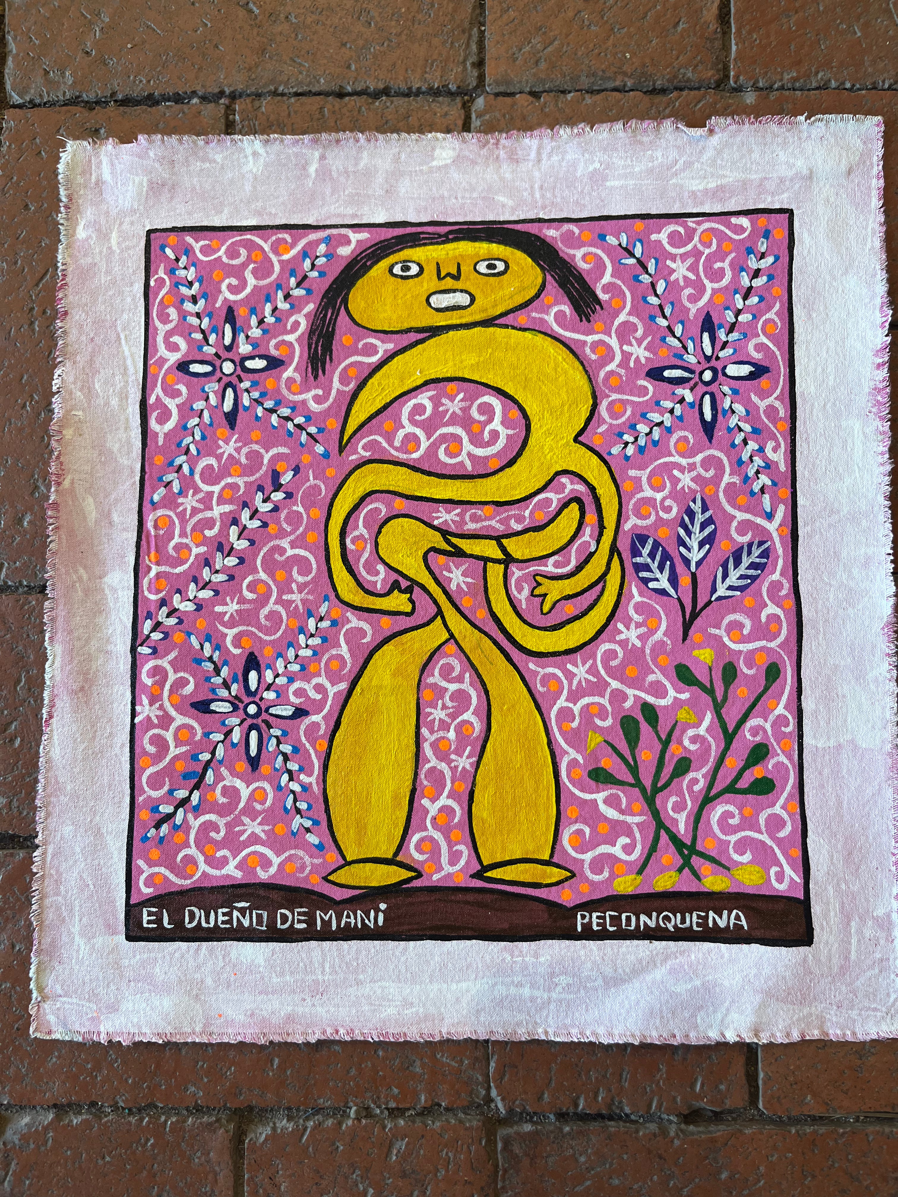 El Dueno Del Mani ~ Painted on Canvas ~ 12” x 13.25”