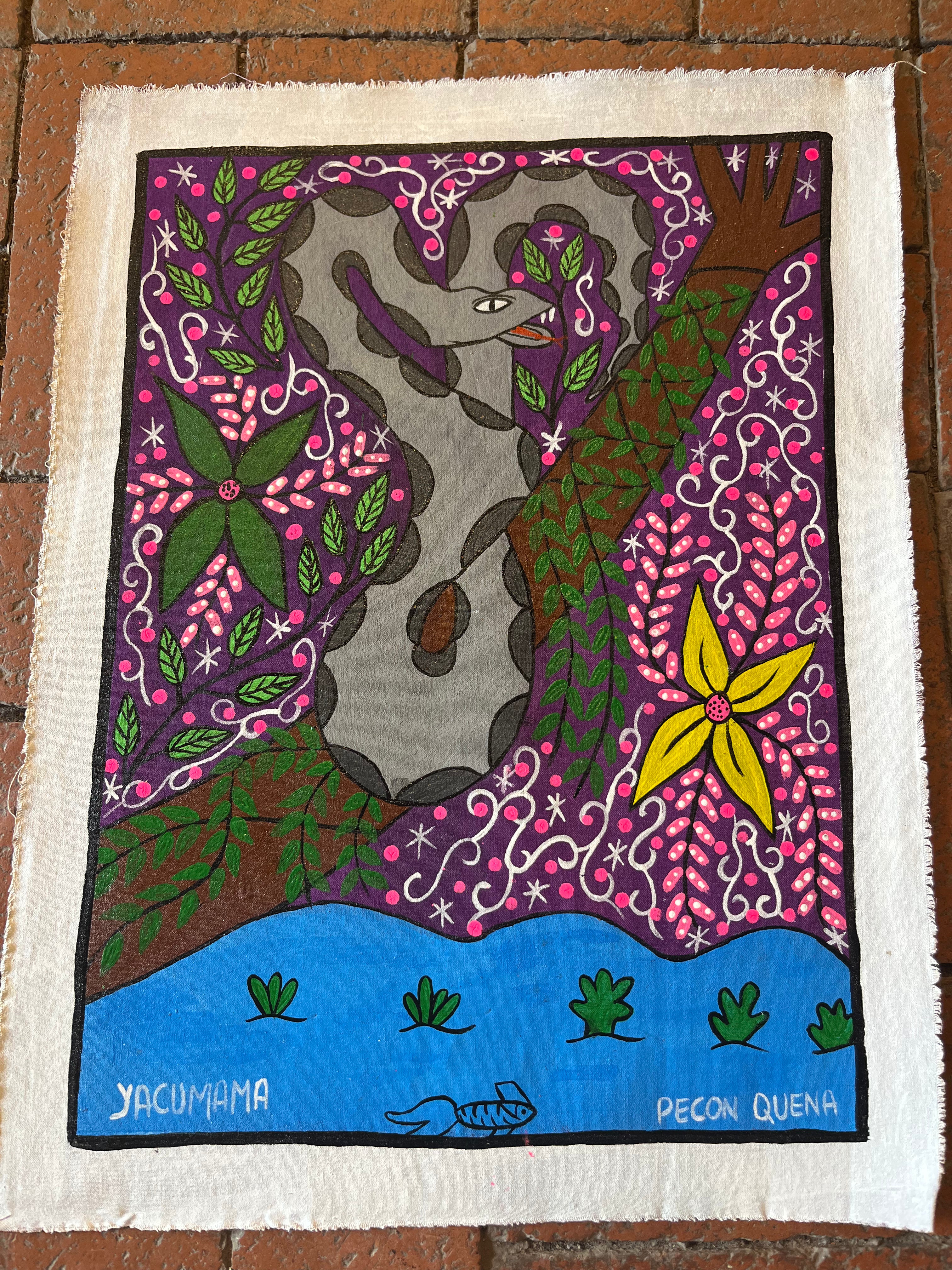 Yacumama - painting on canvas 18” x 13.5”