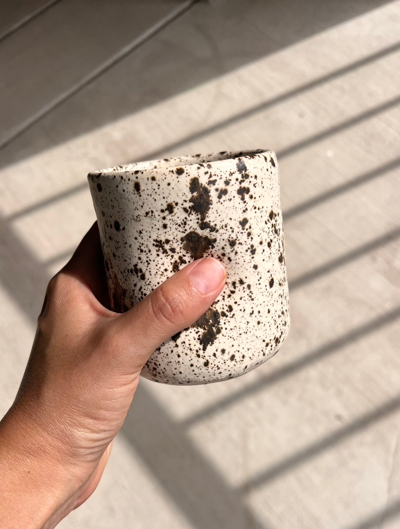 Mocha Freckle - Stoneware Thumb Cup