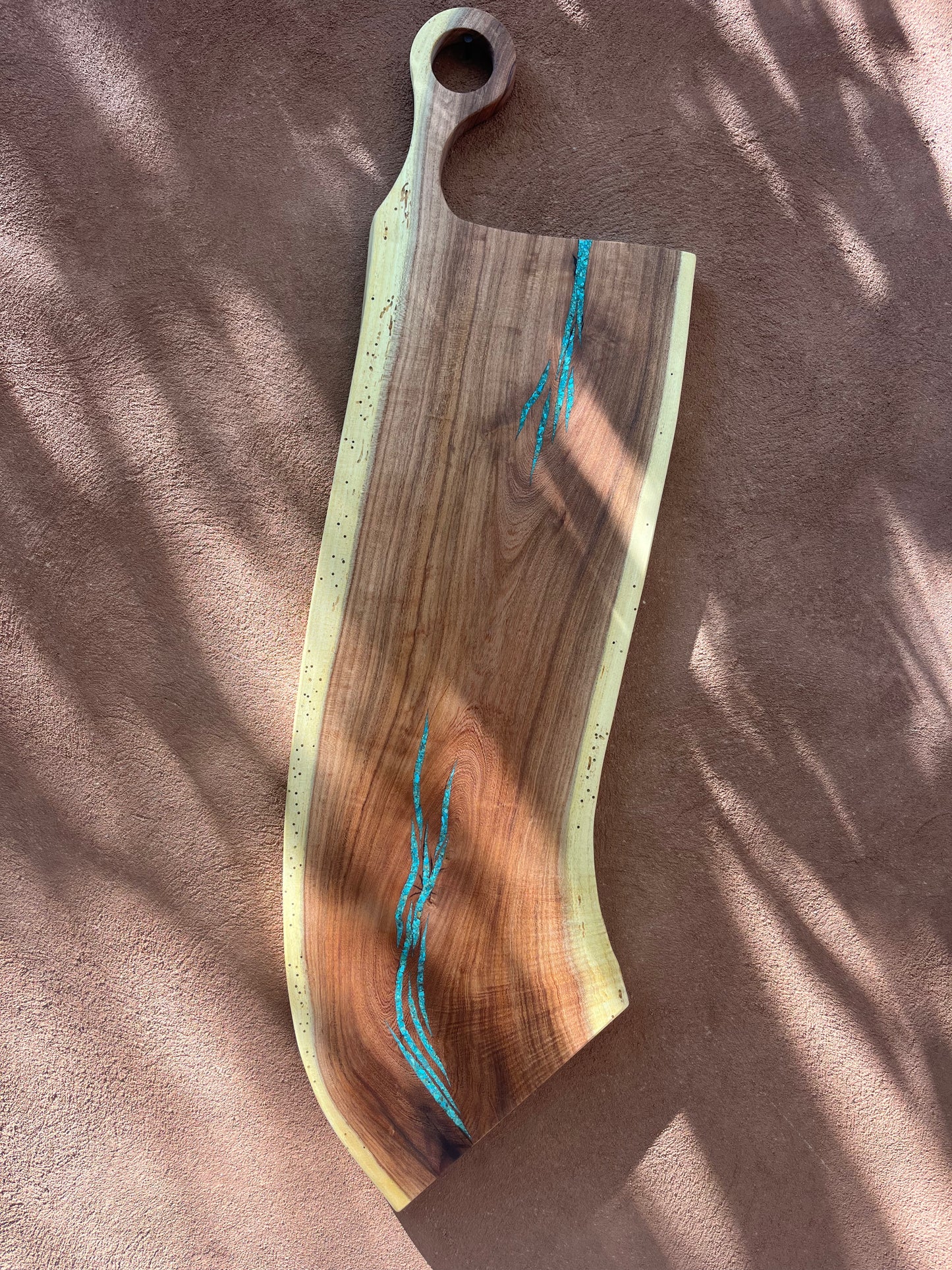 Live Edge Mesquite - with Kingman Turquoise inlay