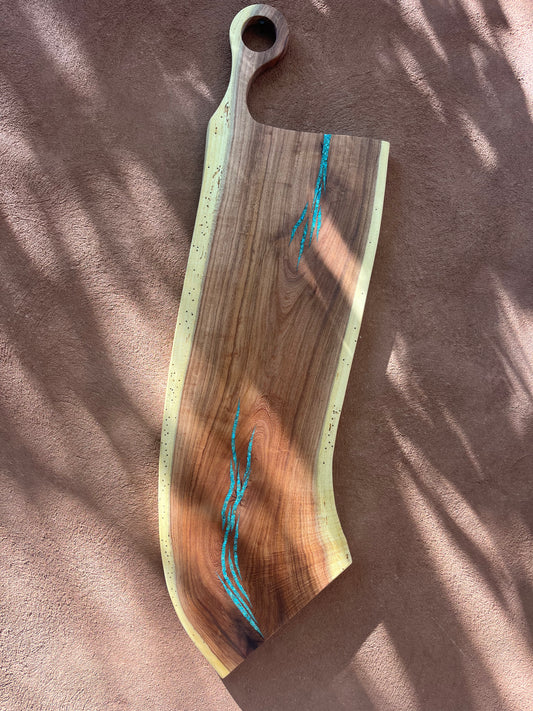 Live Edge Mesquite - with Kingman Turquoise inlay
