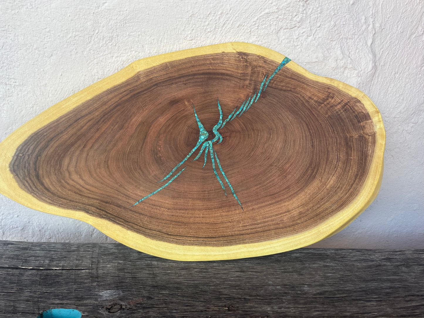 Live Edge Mesquite - with Kingman Turquoise inlay