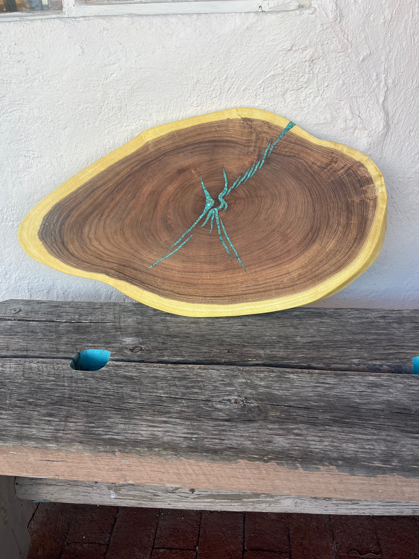 Live Edge Mesquite - with Kingman Turquoise inlay
