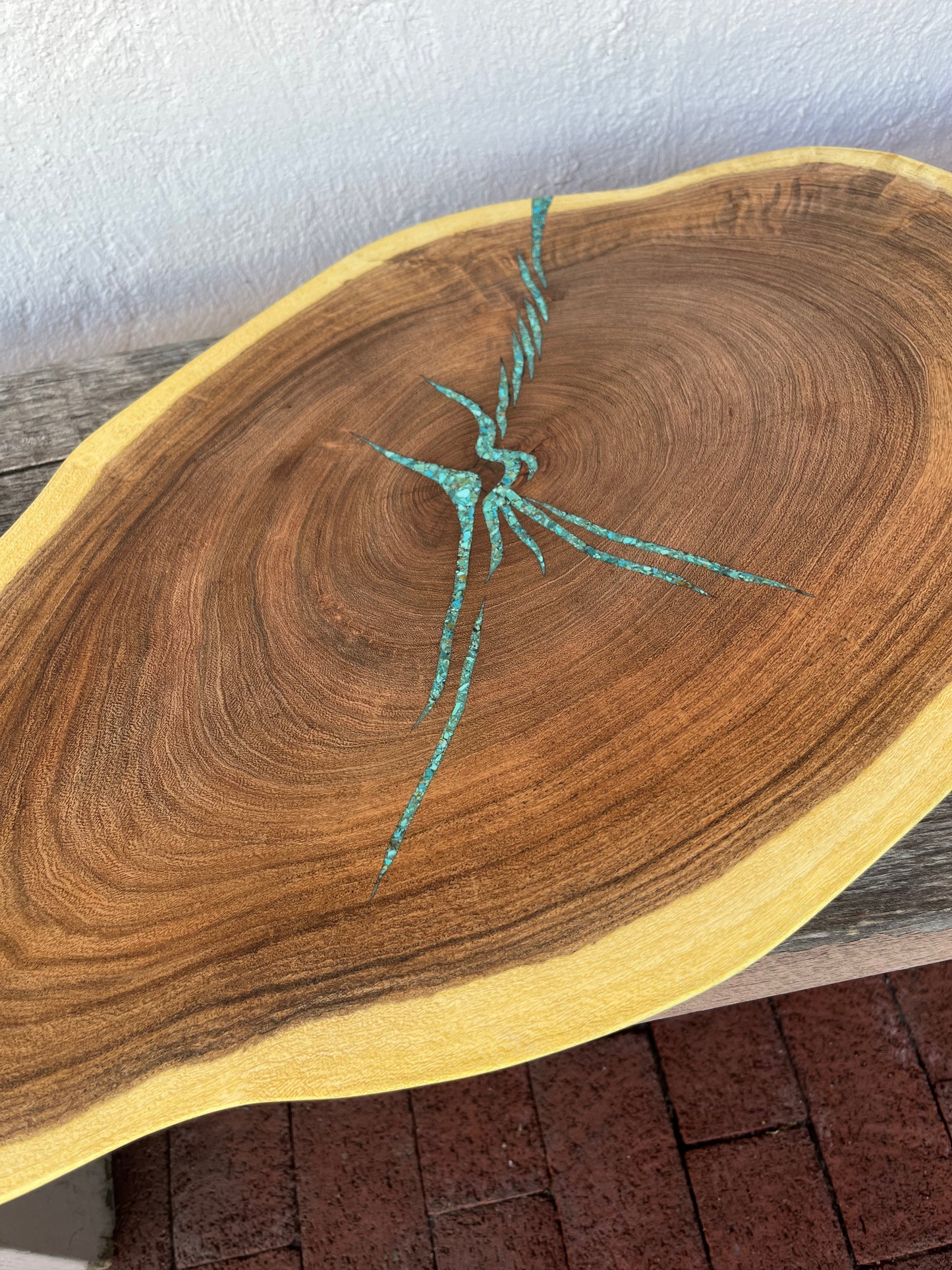 Live Edge Mesquite - with Kingman Turquoise inlay