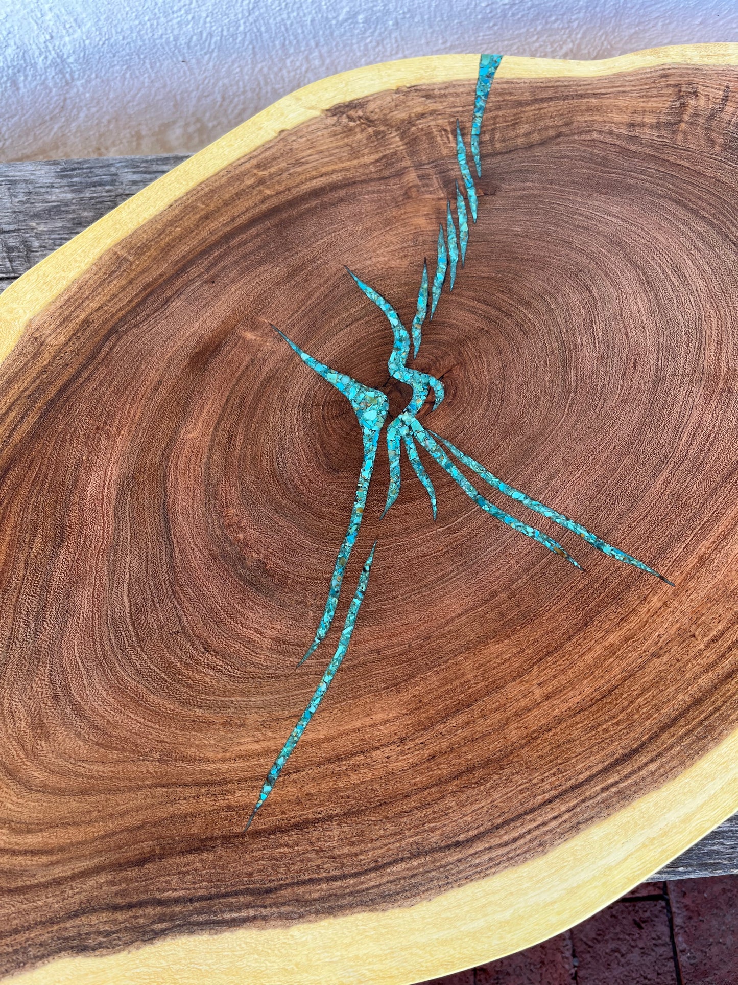 Live Edge Mesquite - with Kingman Turquoise inlay