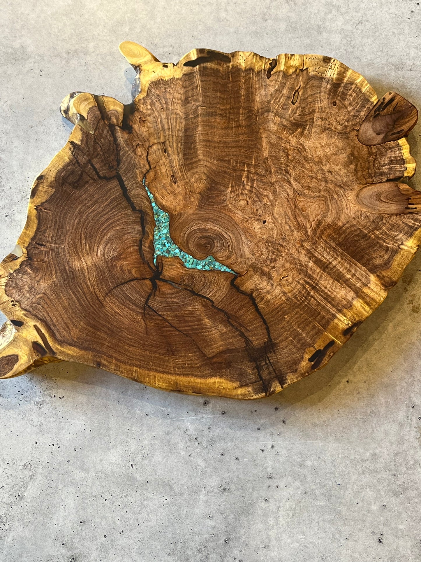 Live Edge Mesquite - with Kingman Turquoise inlay