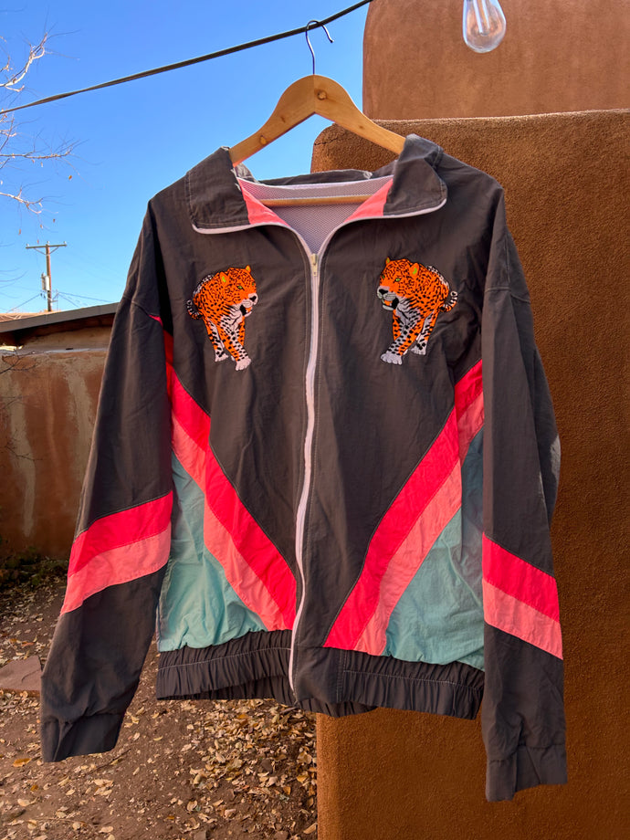 Windbreaker Jacket - Pink and Blue with Tigers
