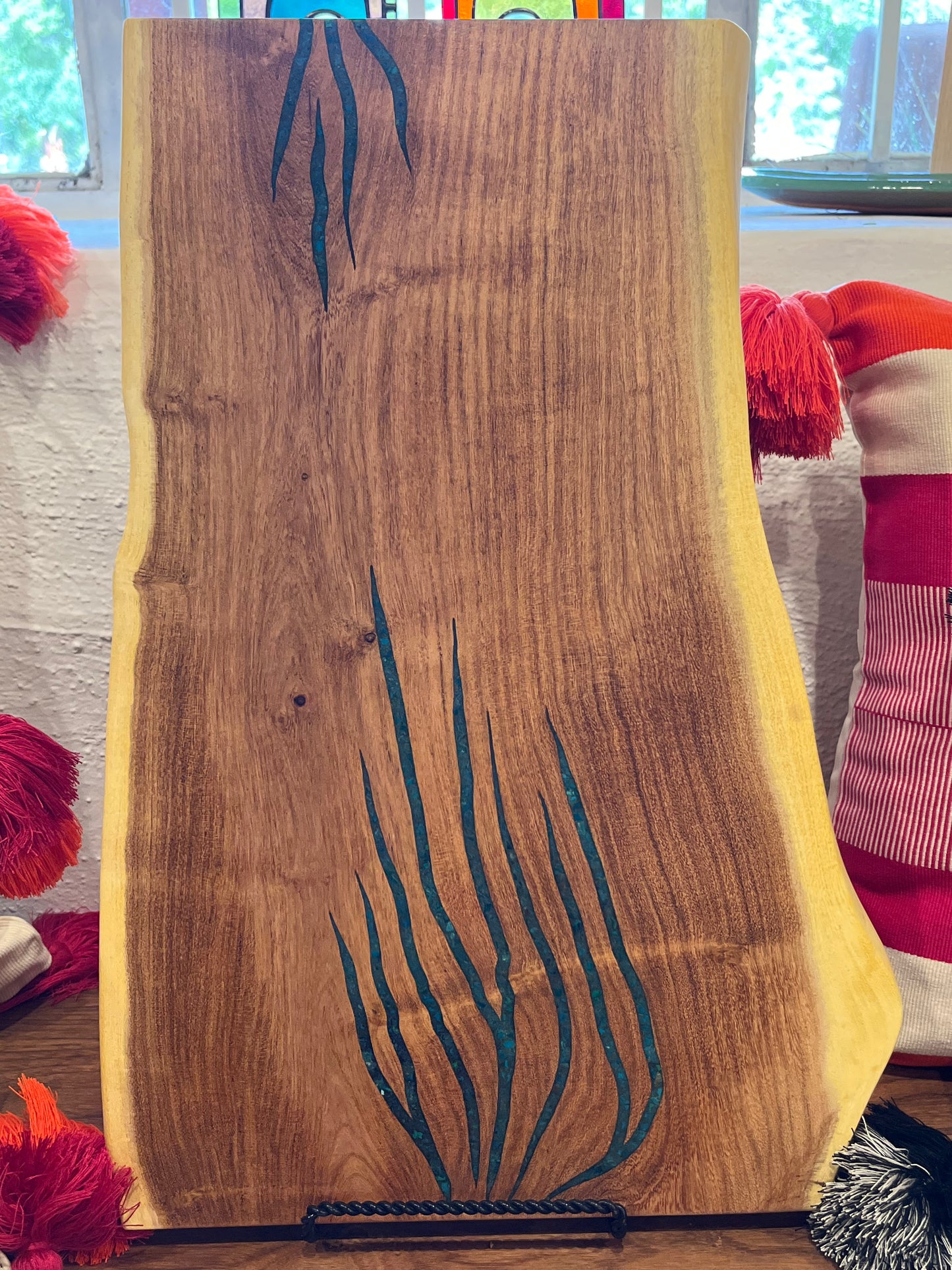 Live Edge Mesquite - with Peruvian Turquoise inlay