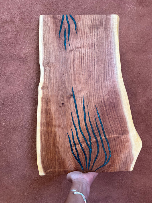 Live Edge Mesquite - with Peruvian Turquoise inlay