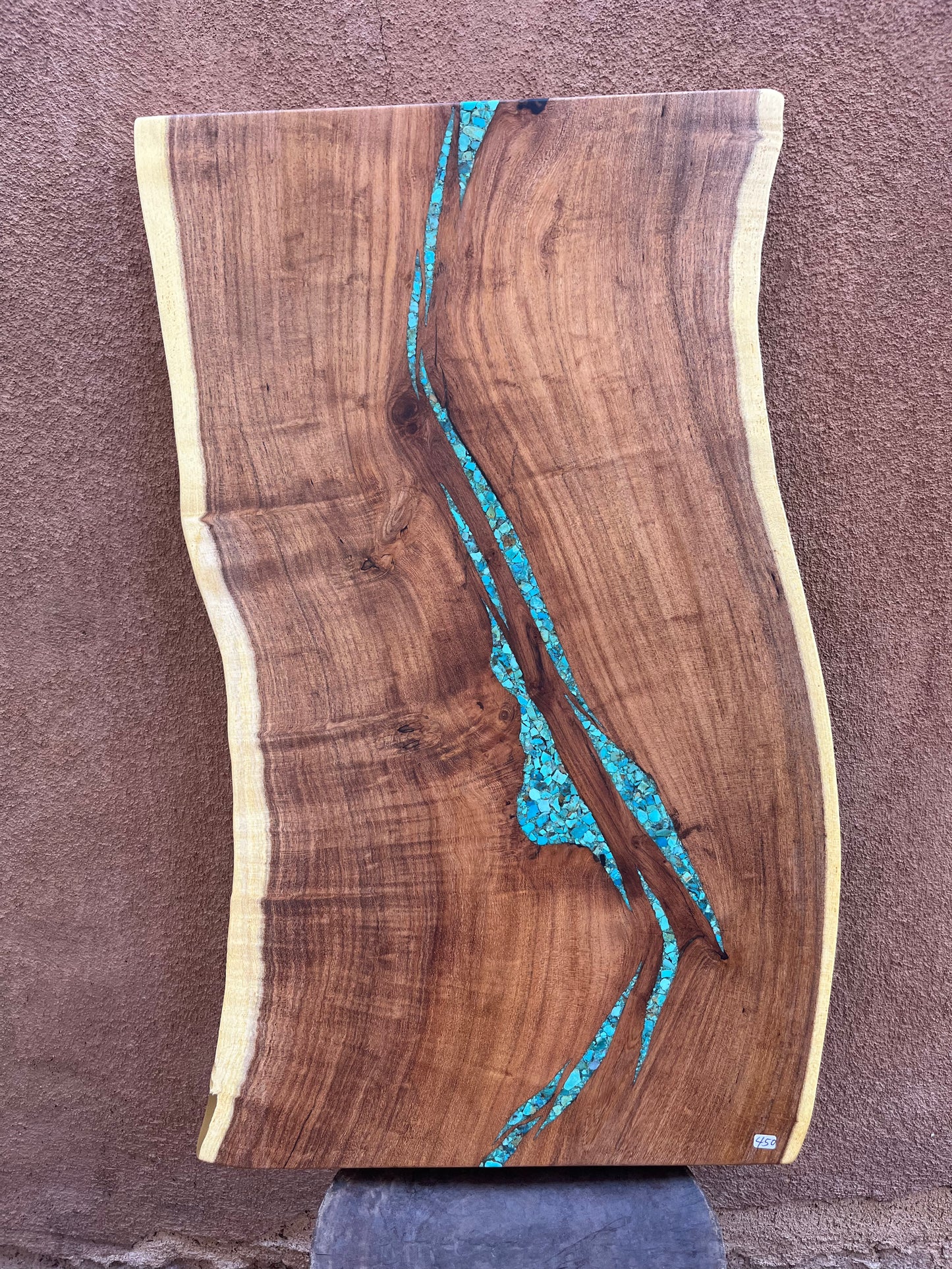 Live Edge Mesquite - with Peruvian Turquoise inlay