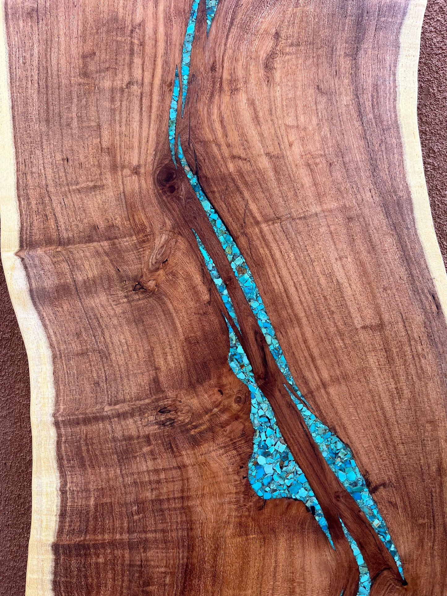 Live Edge Mesquite - with Peruvian Turquoise inlay