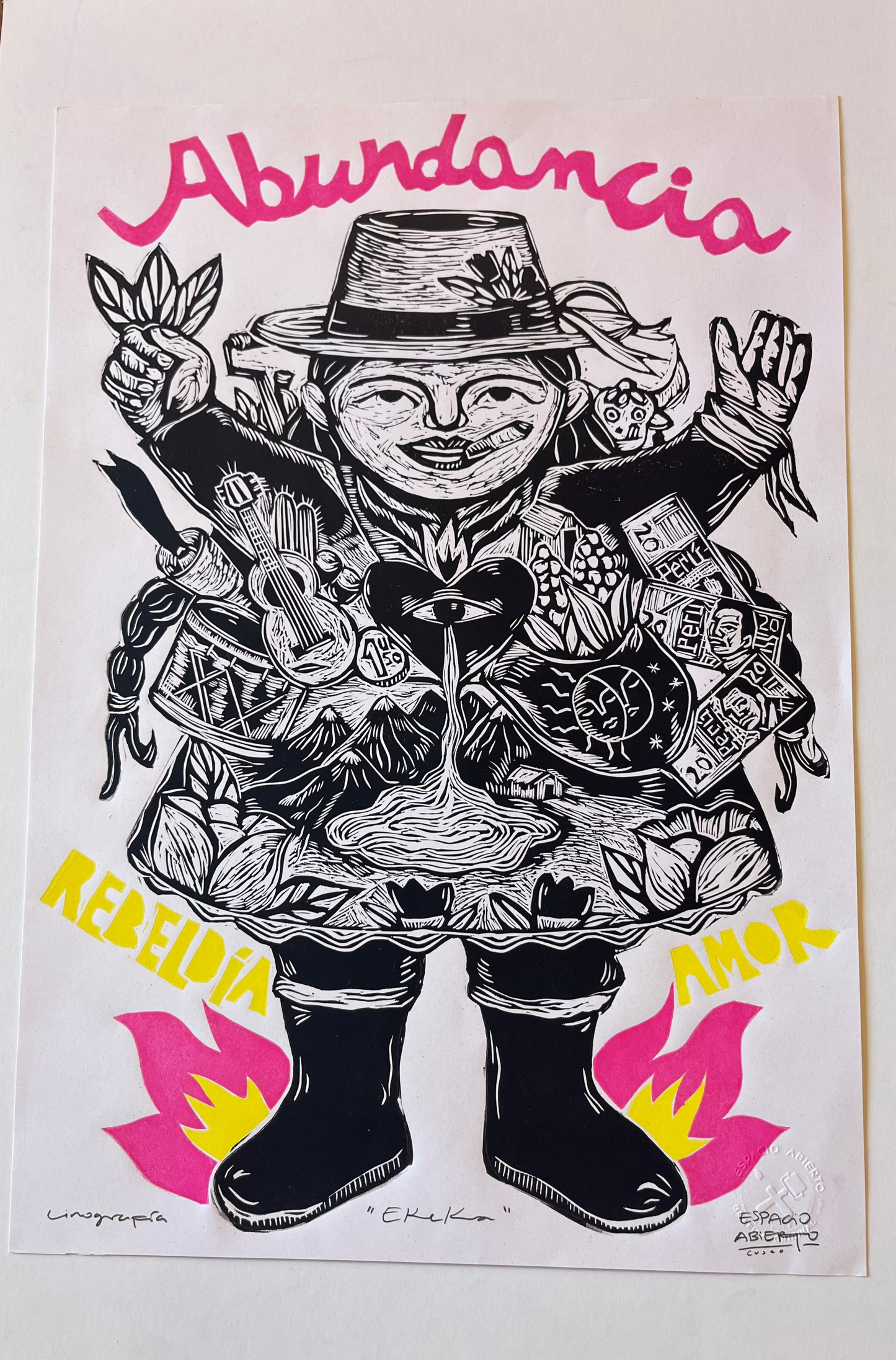 Abundanica ~ Linocut Print ~ Ekeka