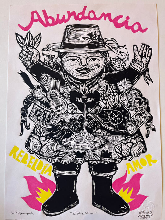 Abundanica ~ Linocut Print ~ Ekeka