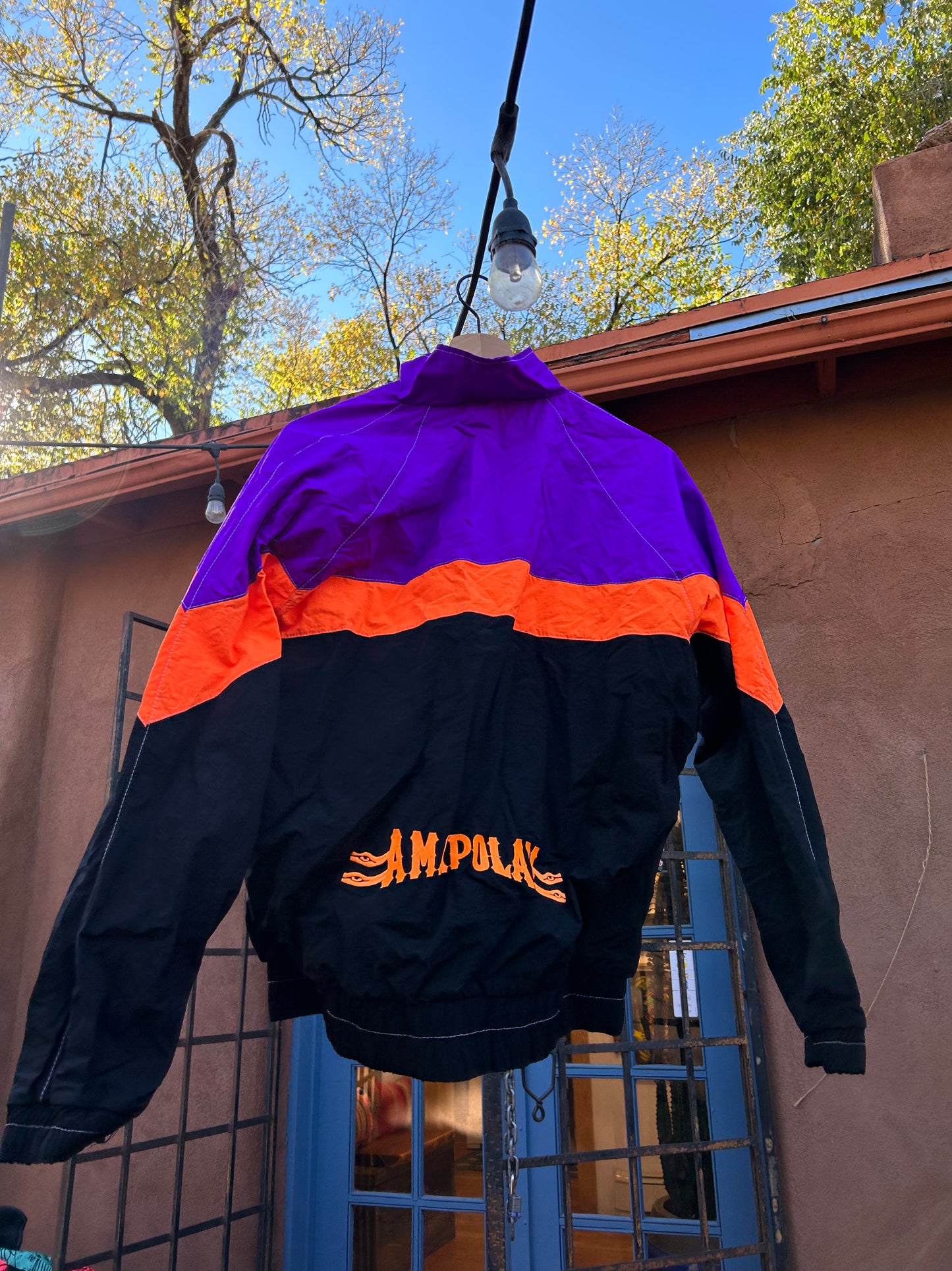 Upcycled windbreaker - Purple and Orange