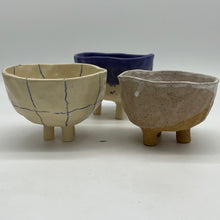 Load image into Gallery viewer, Pedestal Bowl ~ Crayon, speckled &amp; blue
