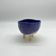 Load image into Gallery viewer, Pedestal Bowl ~ Crayon, speckled &amp; blue
