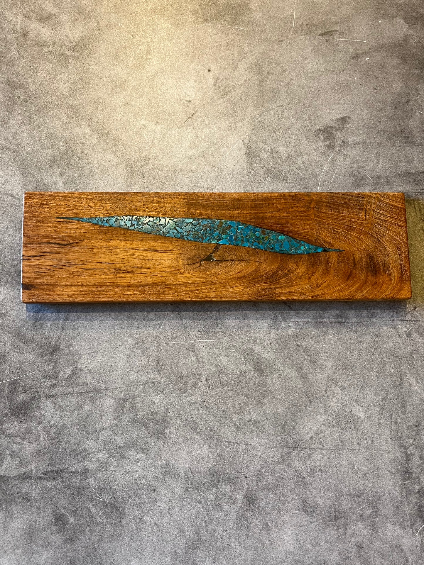 Magnetic Knife Block ~ Mesquite inlaid with Peruvian turquoise