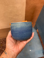 Hanging Speckled Planters ~ stoneware & Leather