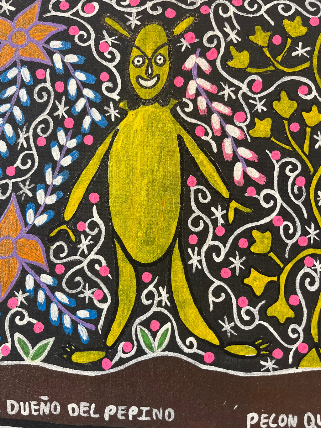 El Dueño del Pepino~ acrylic on canvas - 12” x 11”