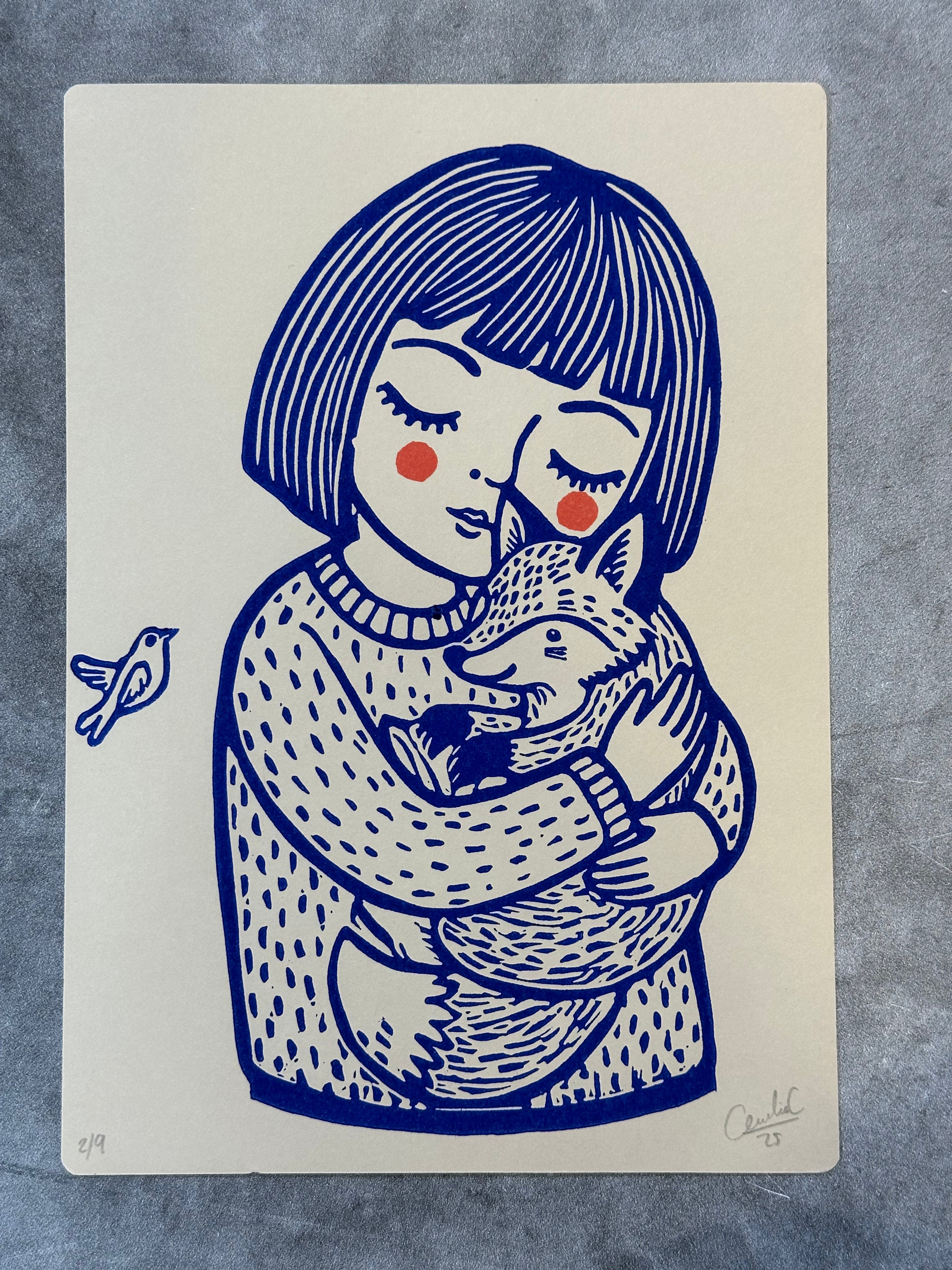 Abrazo - 6x8 Block print