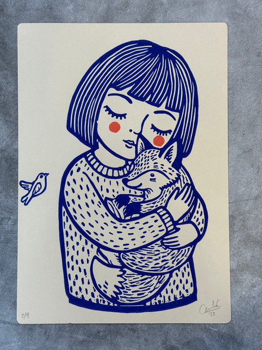 Abrazo - 6x8 Block print