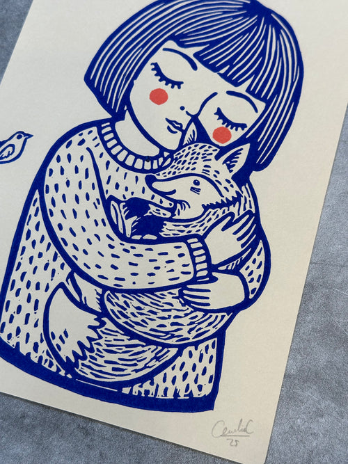 Abrazo - 6x8 Block print