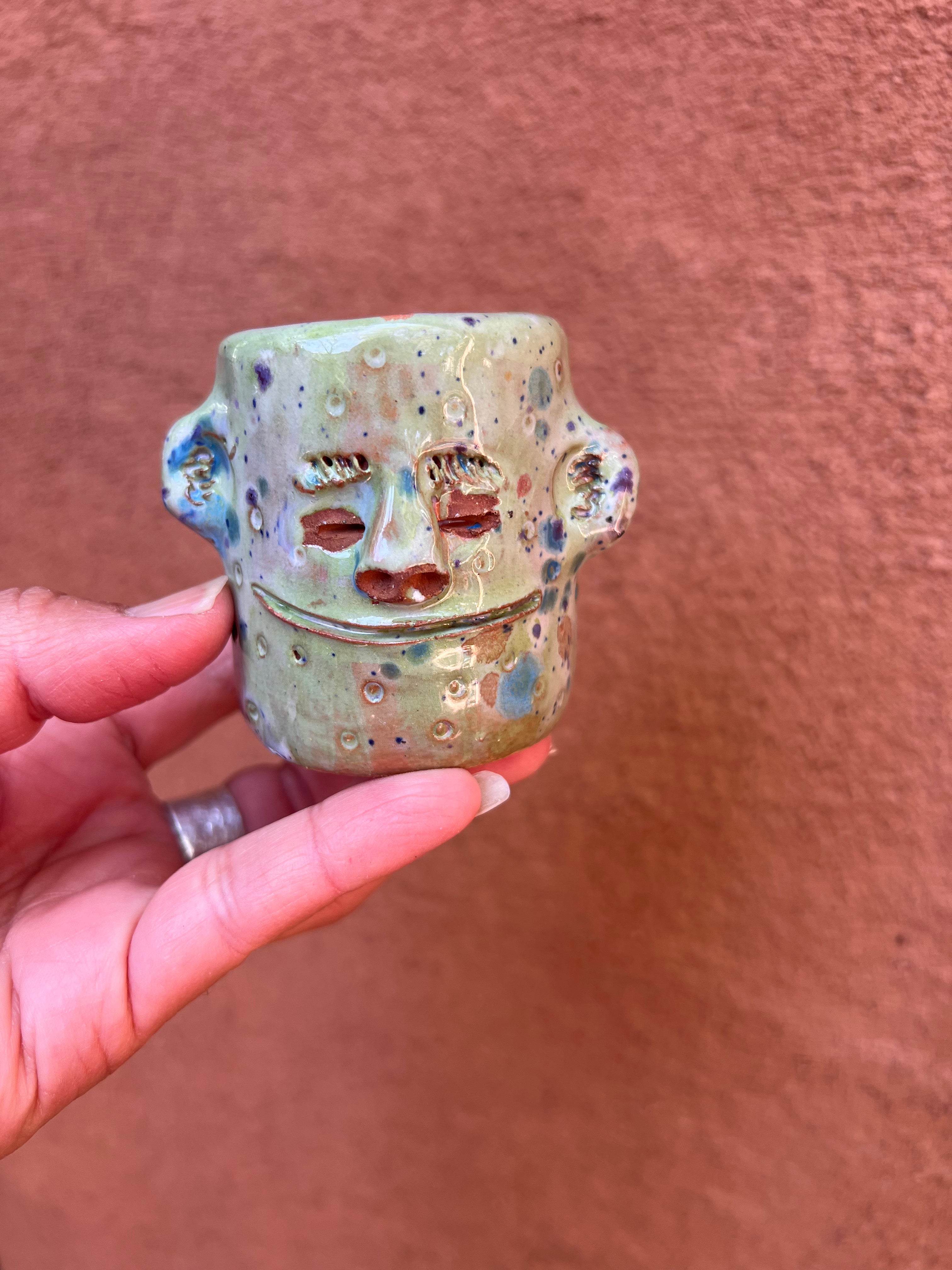 Face Mezcal Cups - Red clay