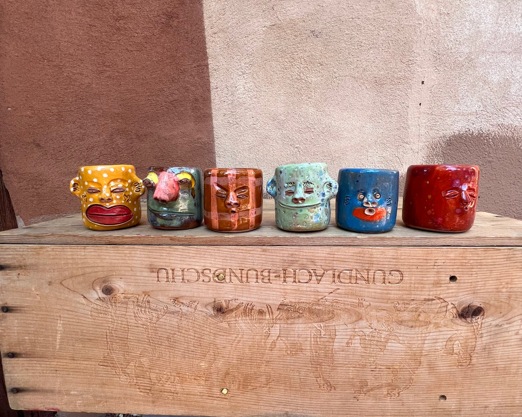 Face Mezcal Cups - Red clay