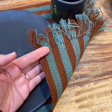 Load image into Gallery viewer, Incawasi Place Mats ~ Rust &amp; Turquoise ~ Set of 6 ~ #20
