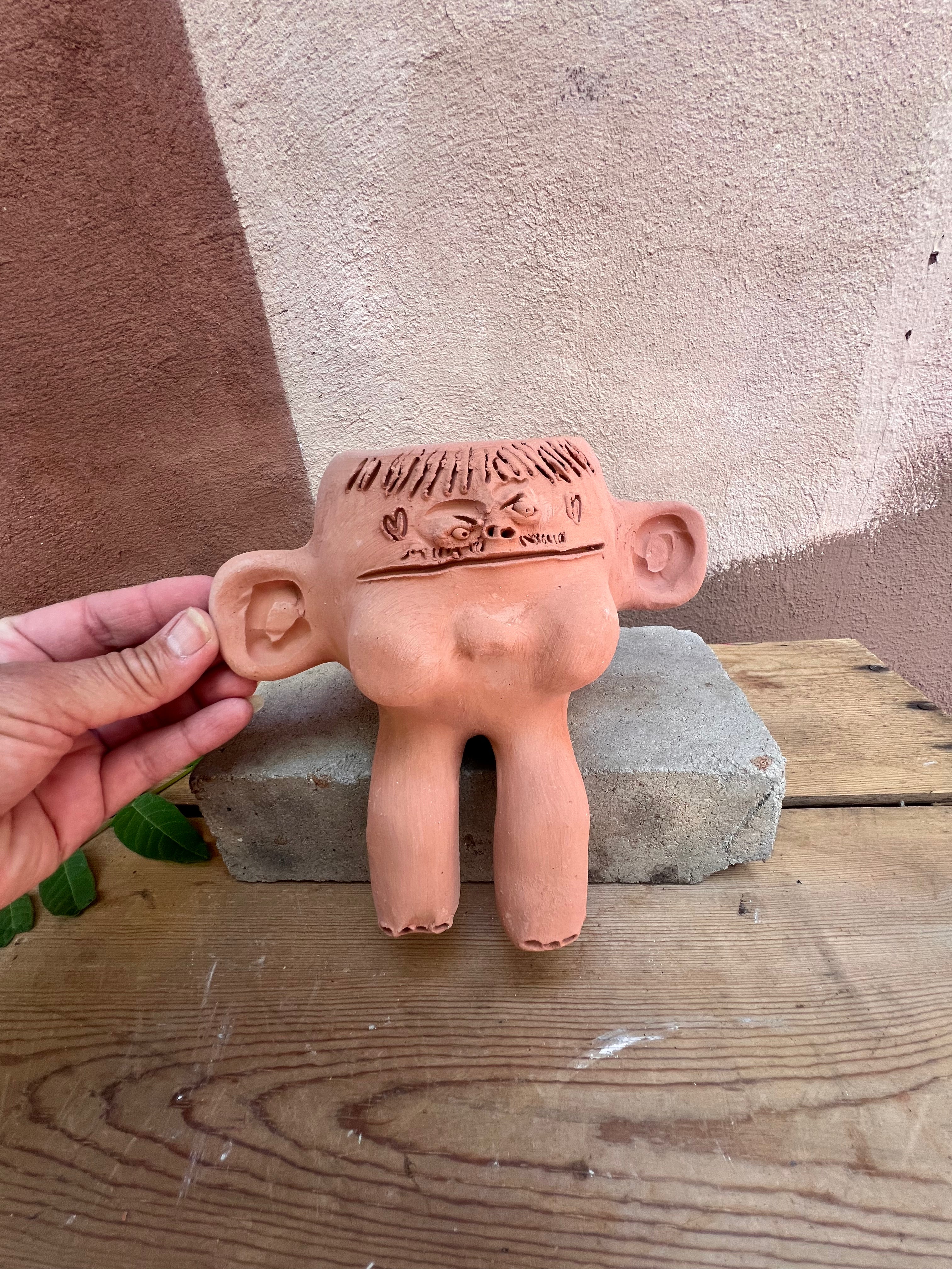 “Tomate” ~ Terracota face planter sitting