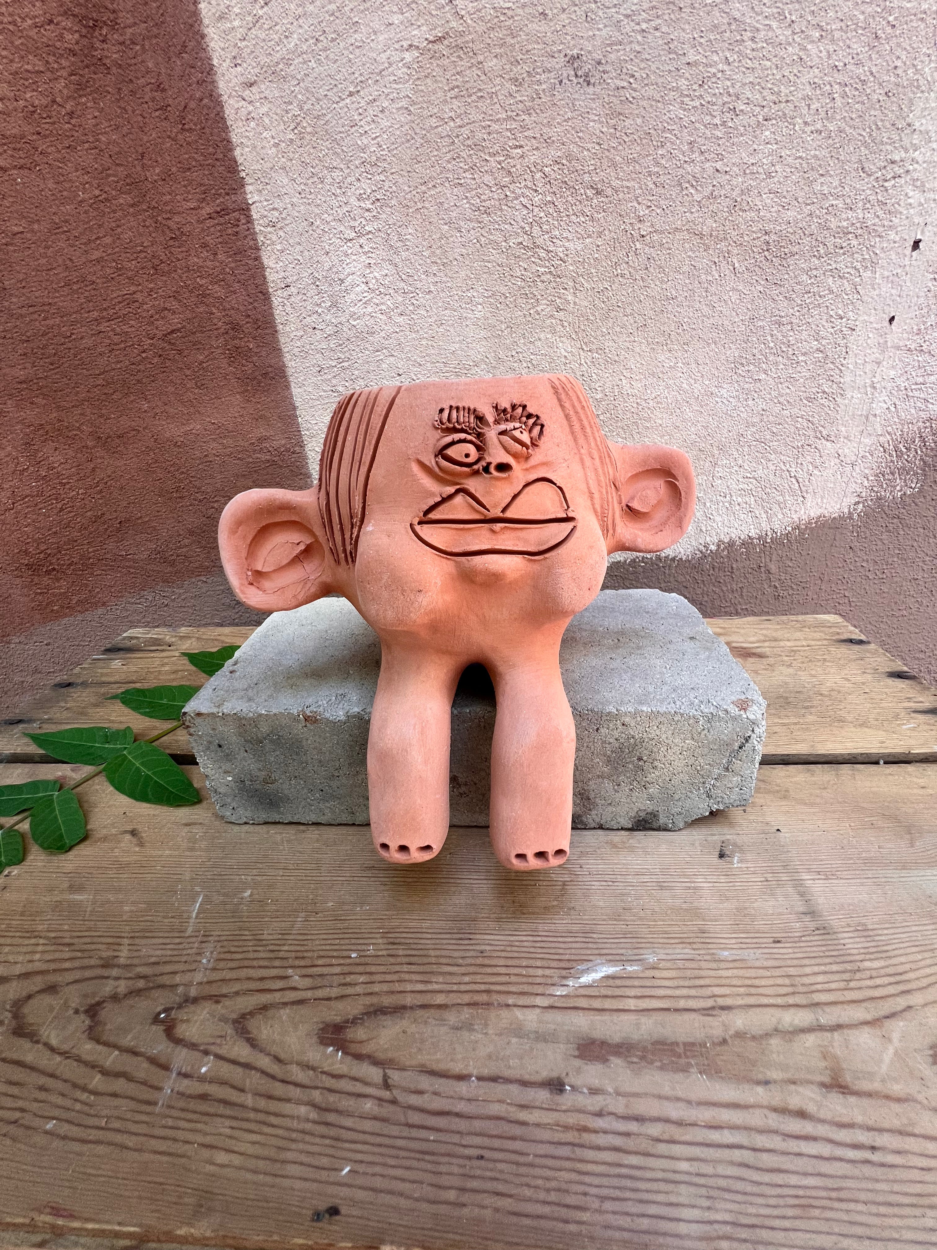 “Tomate” ~ Terracota face planter sitting