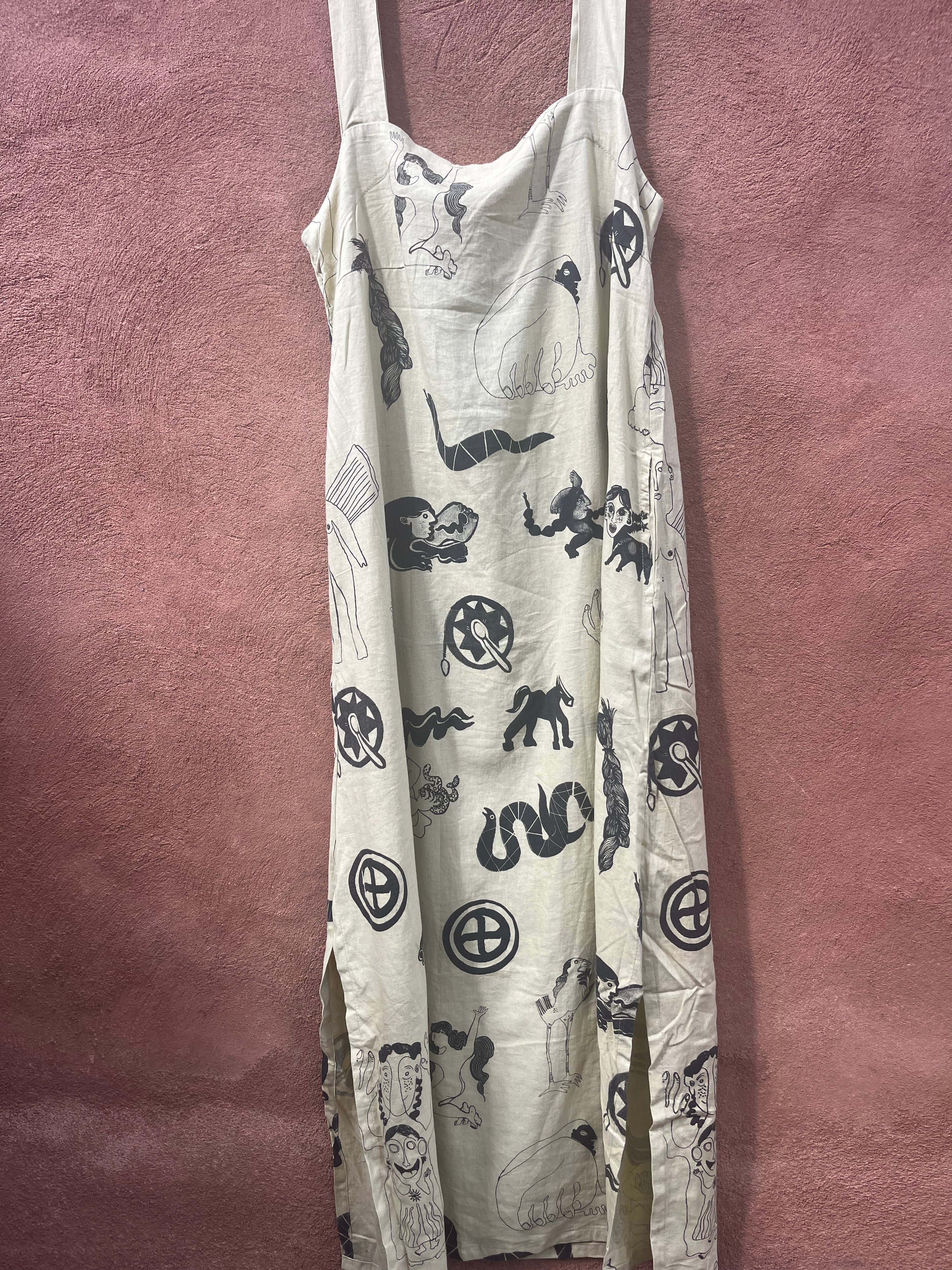 Maxi Dress • Medium • Screen Printed Wearable