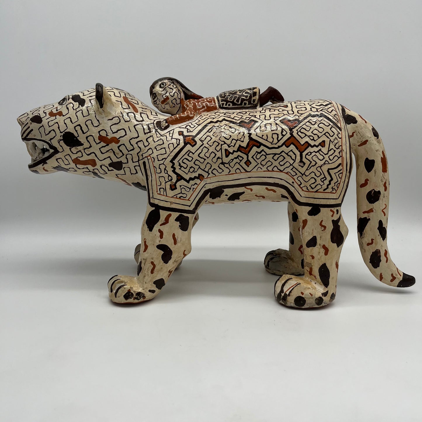 Jaguar with Girl ~ Shipibo Sculpture