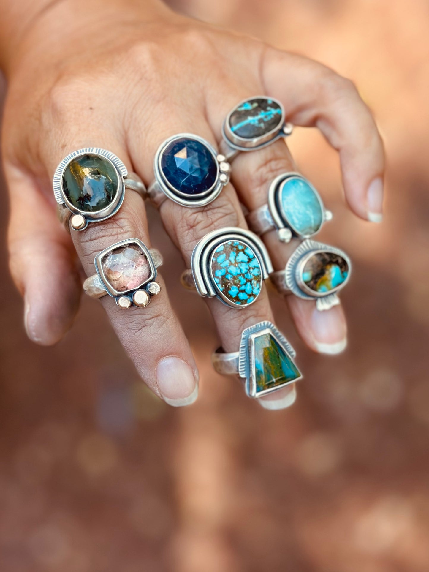Andean Opal - Sterling silver statement ring - 6.5