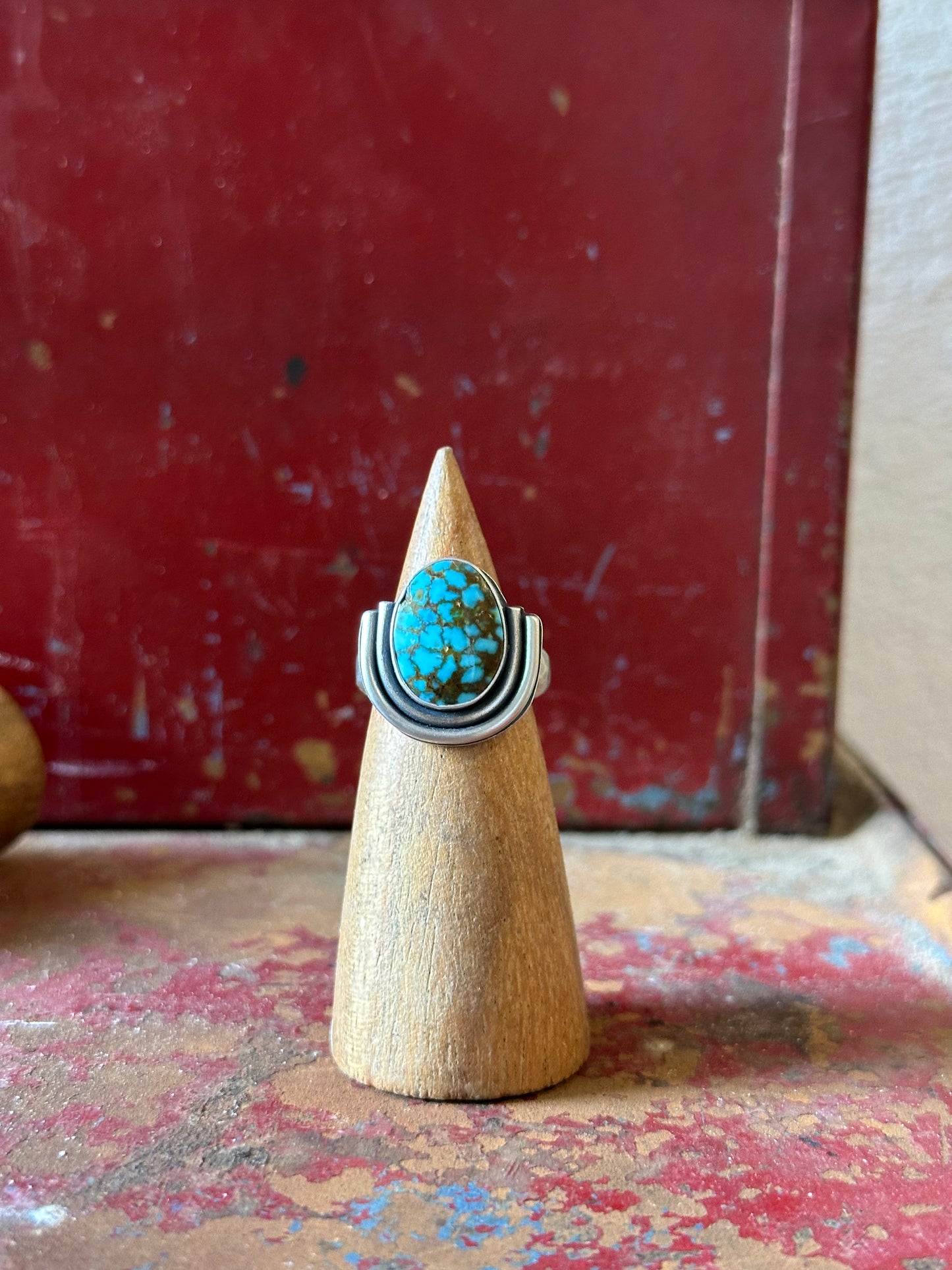 Kingman Turquoise and Sterling Silver Ring ~ Size 7