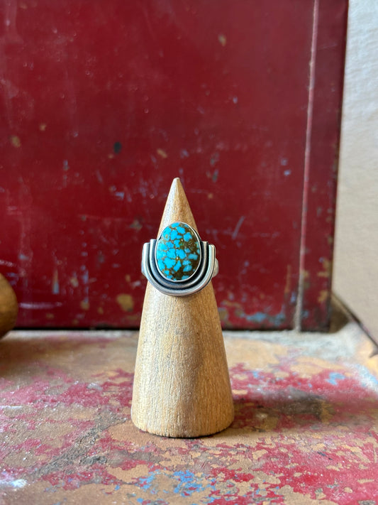 Kingman Turquoise and Sterling Silver Ring ~ Size 7