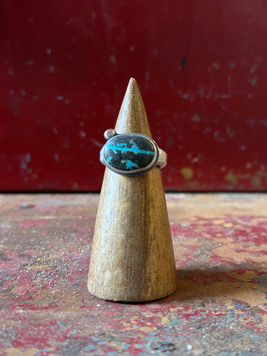 Blue Moon Turquoise and Sterling Silver Ring ~ Size 6.75