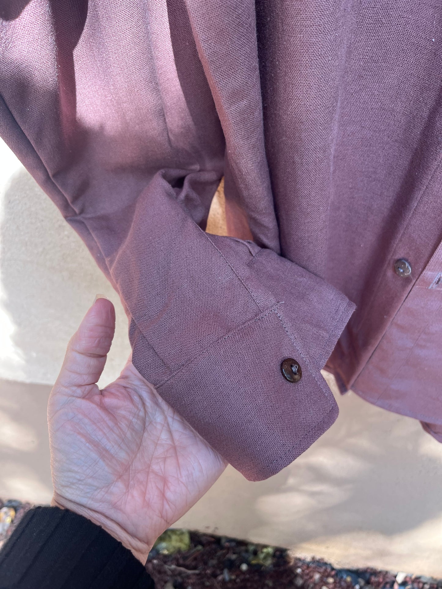 Long sleeves Shirt - Linen burgundy