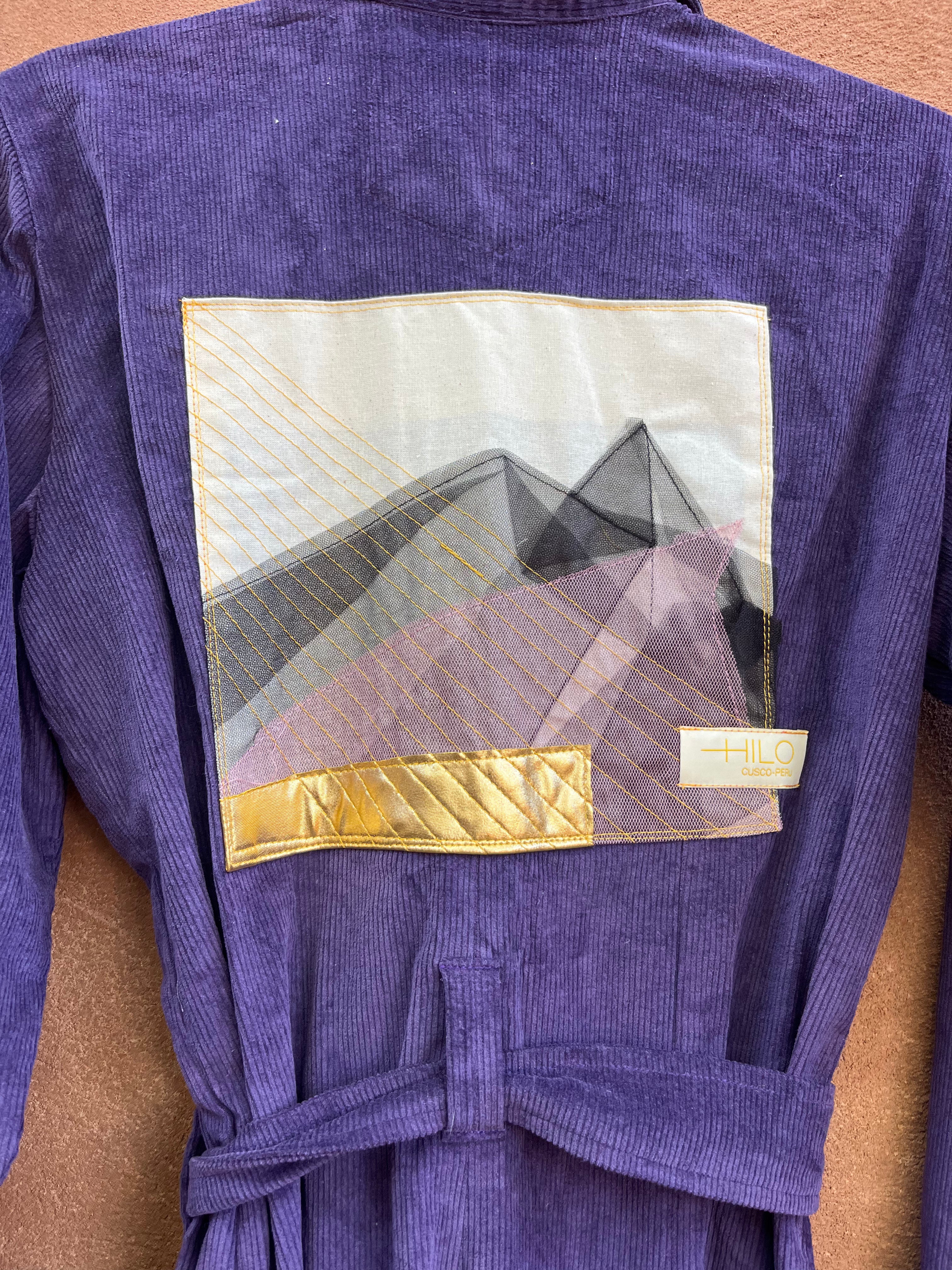 Jumpsuit - Purple Corduroy - long sleeves