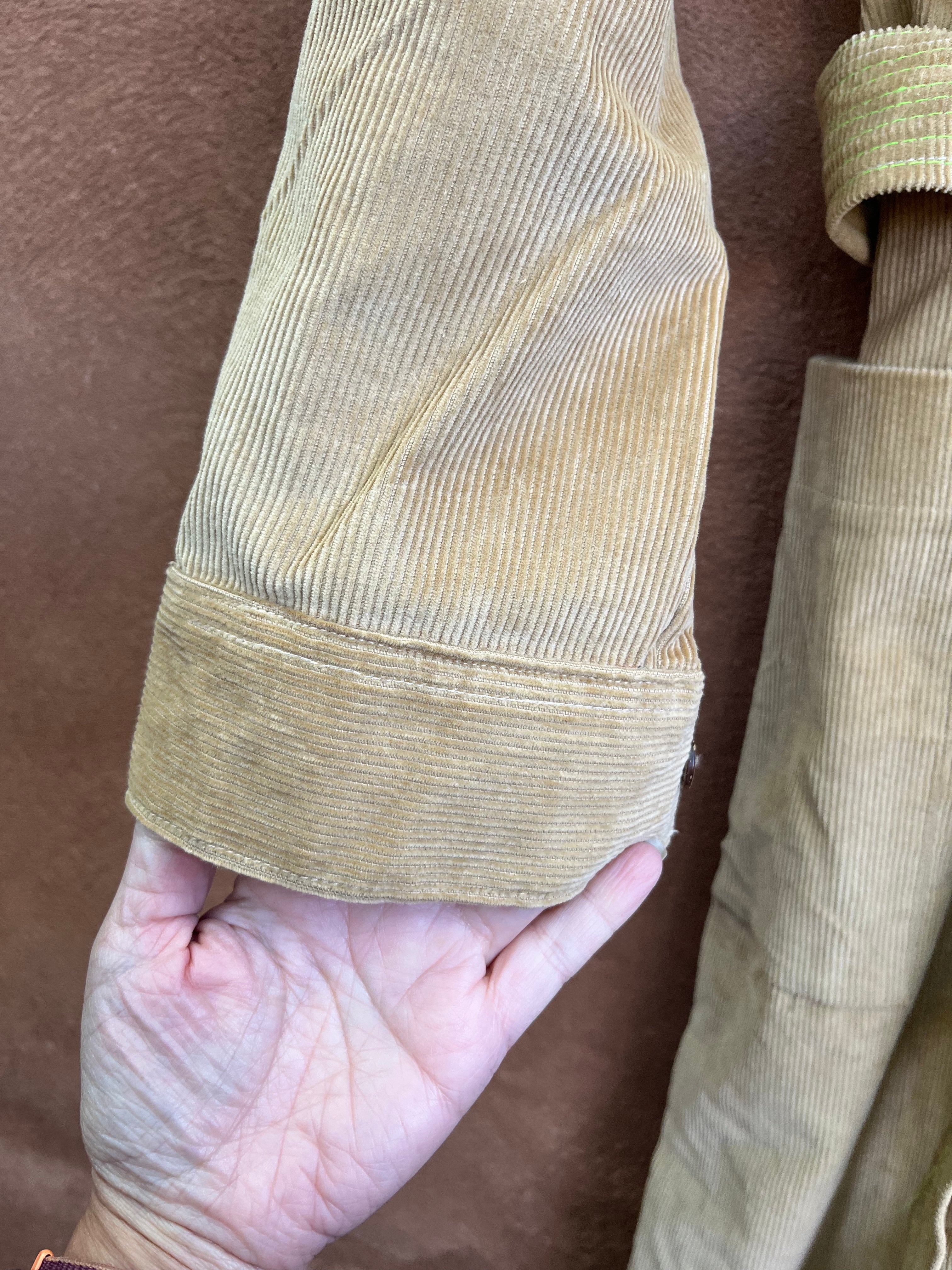 Jumpsuit - Tan Corduroy - long sleeves - size Medium