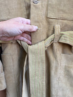 Jumpsuit - Tan Corduroy - long sleeves - size Medium