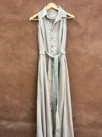 Tan Linen - Sleeveless ~ A-line dress