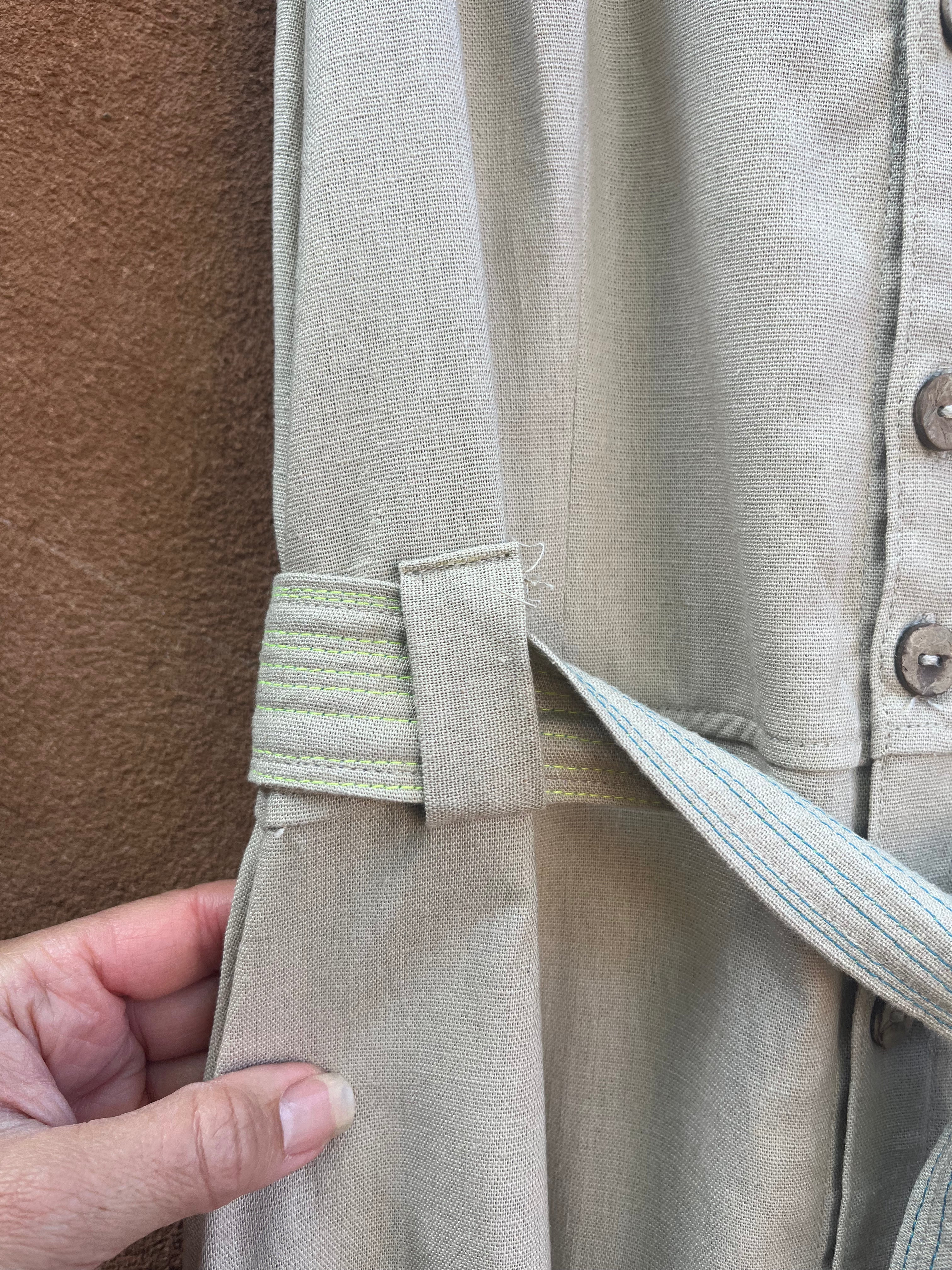 Tan Linen - Sleeveless ~ A-line dress