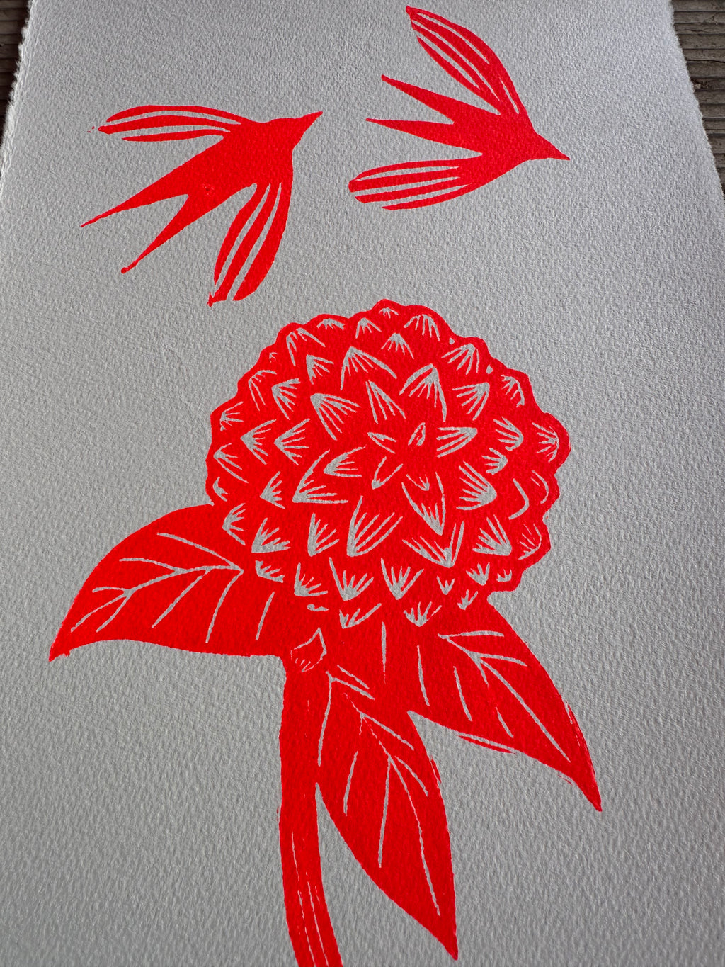 Mano con Flor - Lino Print