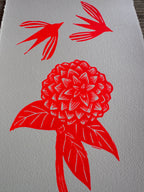 Mano con Flor - Lino Print