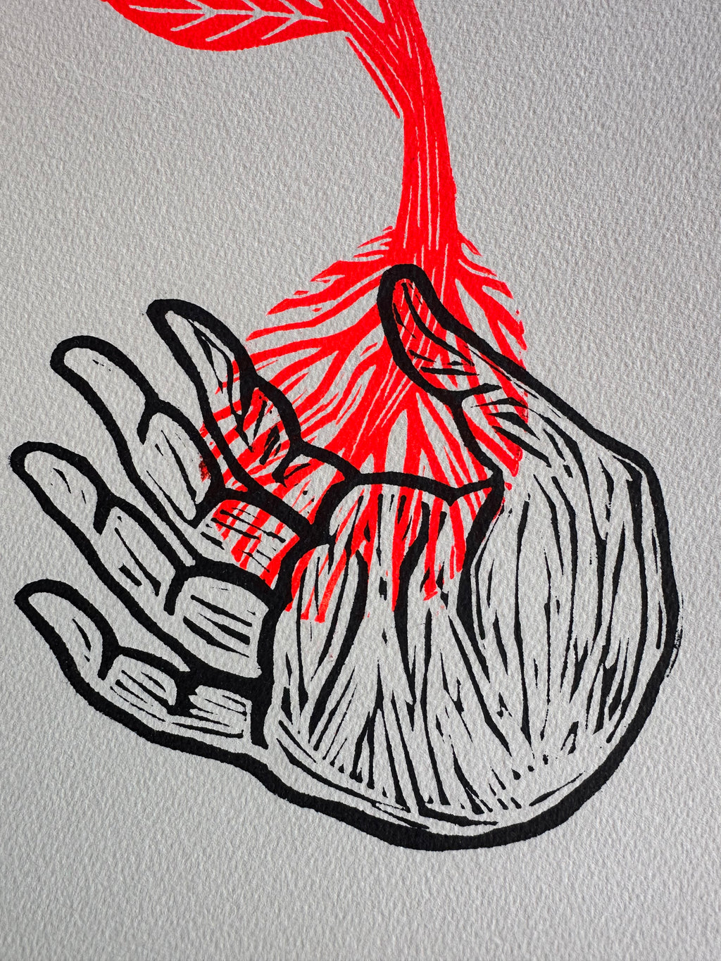 Mano con Flor - Lino Print